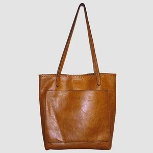 Genuine Leather Open Top Tote